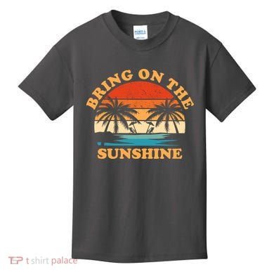 Bring On The Sunshine Retro Sunset Tropical Kids T-Shirt