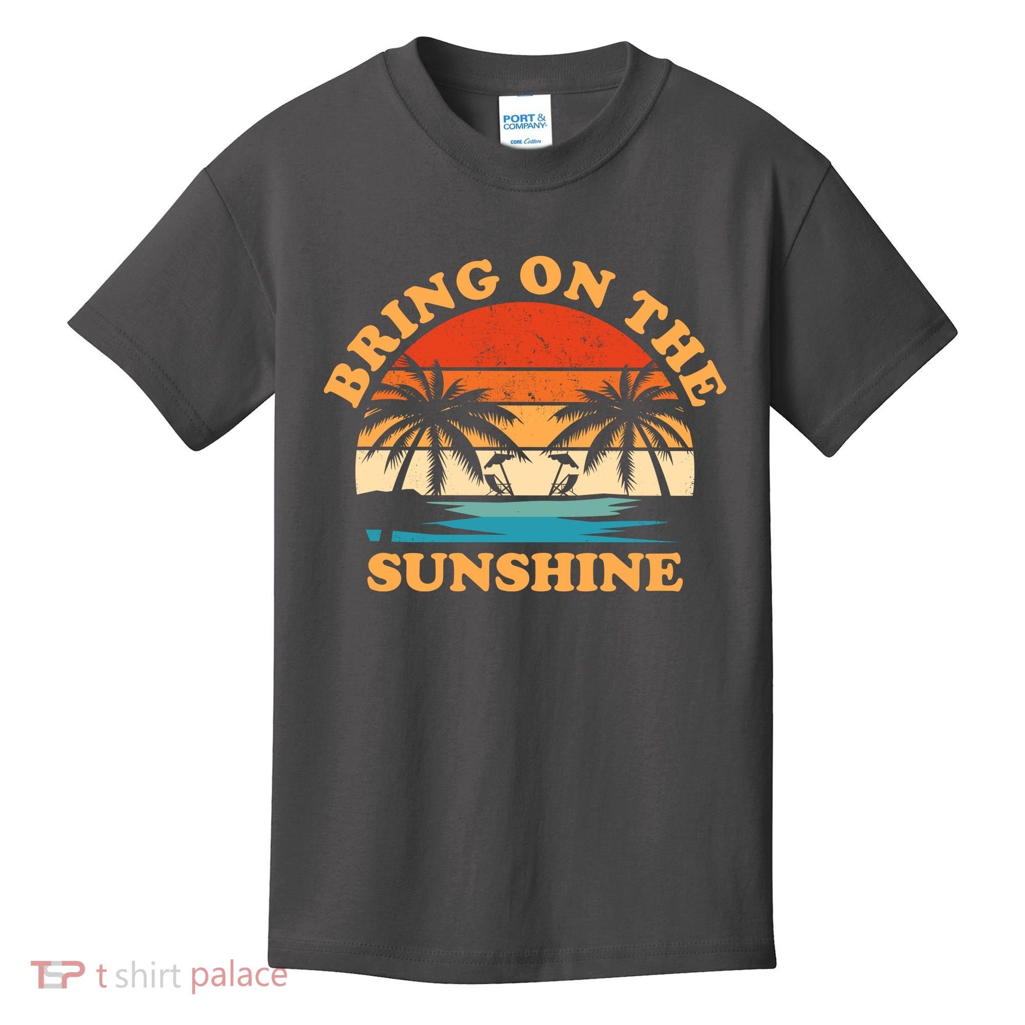 Bring On The Sunshine Retro Sunset Tropical Kids T-Shirt