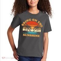 Bring On The Sunshine Retro Sunset Tropical Kids T-Shirt thumb 2