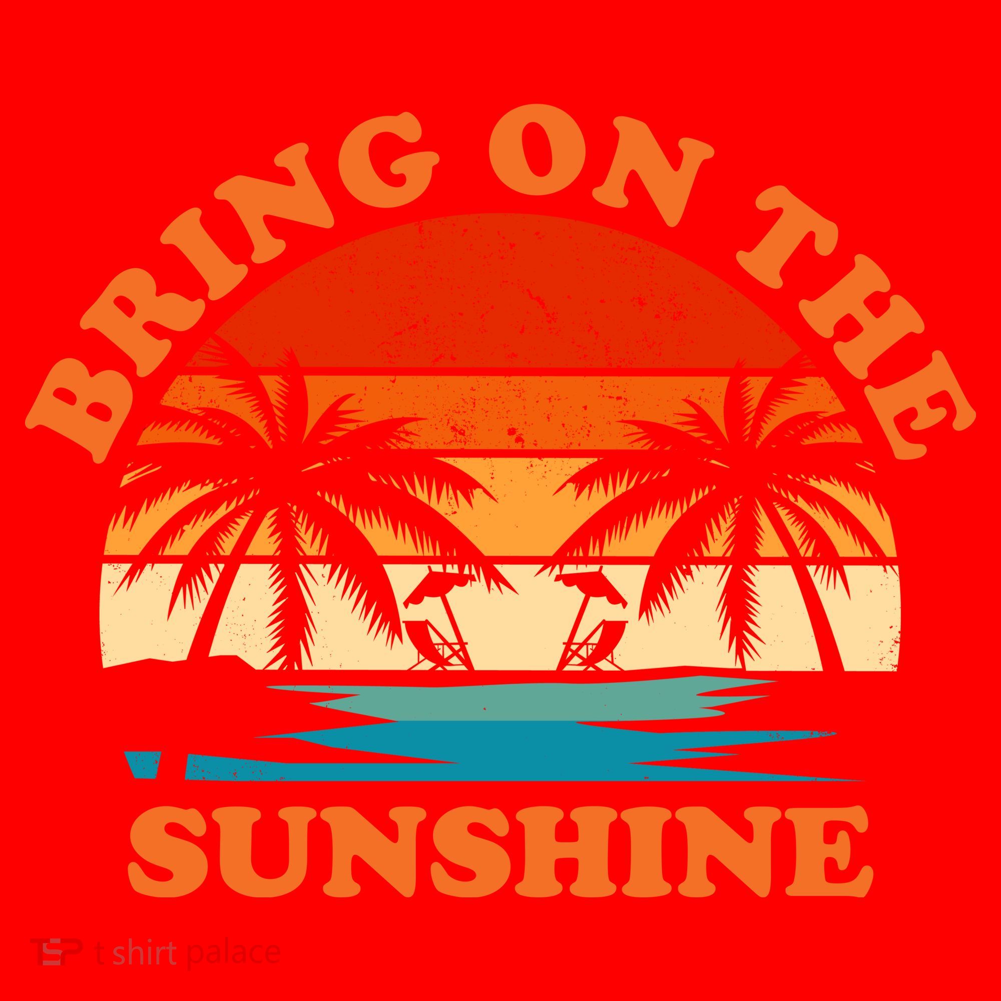 Bring On The Sunshine Retro Sunset Tropical Santa Hat