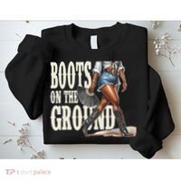Boots On The Ground Black Cowgirl Melanin Women Gift Sweatshirt thumb 2