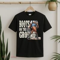 Boots On The Ground Black Cowgirl Melanin Women Gift T-Shirt thumb 2
