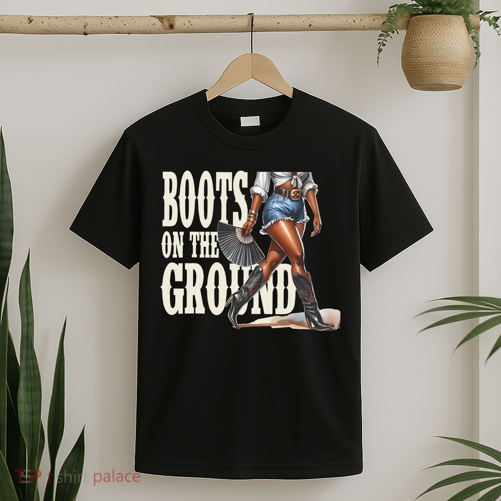 Boots On The Ground Black Cowgirl Melanin Women Gift T-Shirt