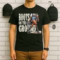Boots On The Ground Black Cowgirl Melanin Women Gift T-Shirt thumb 6