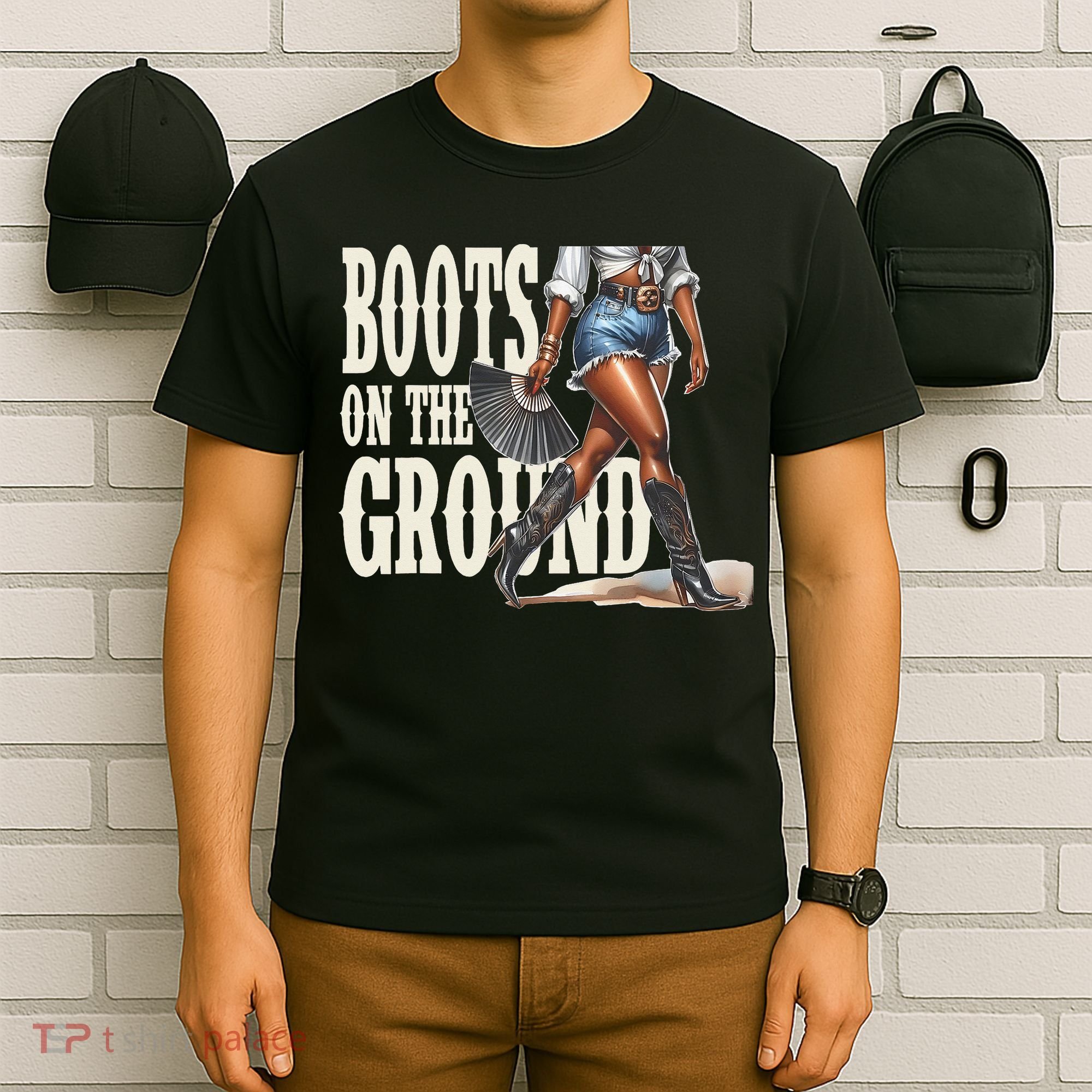 Boots On The Ground Black Cowgirl Melanin Women Gift T-Shirt