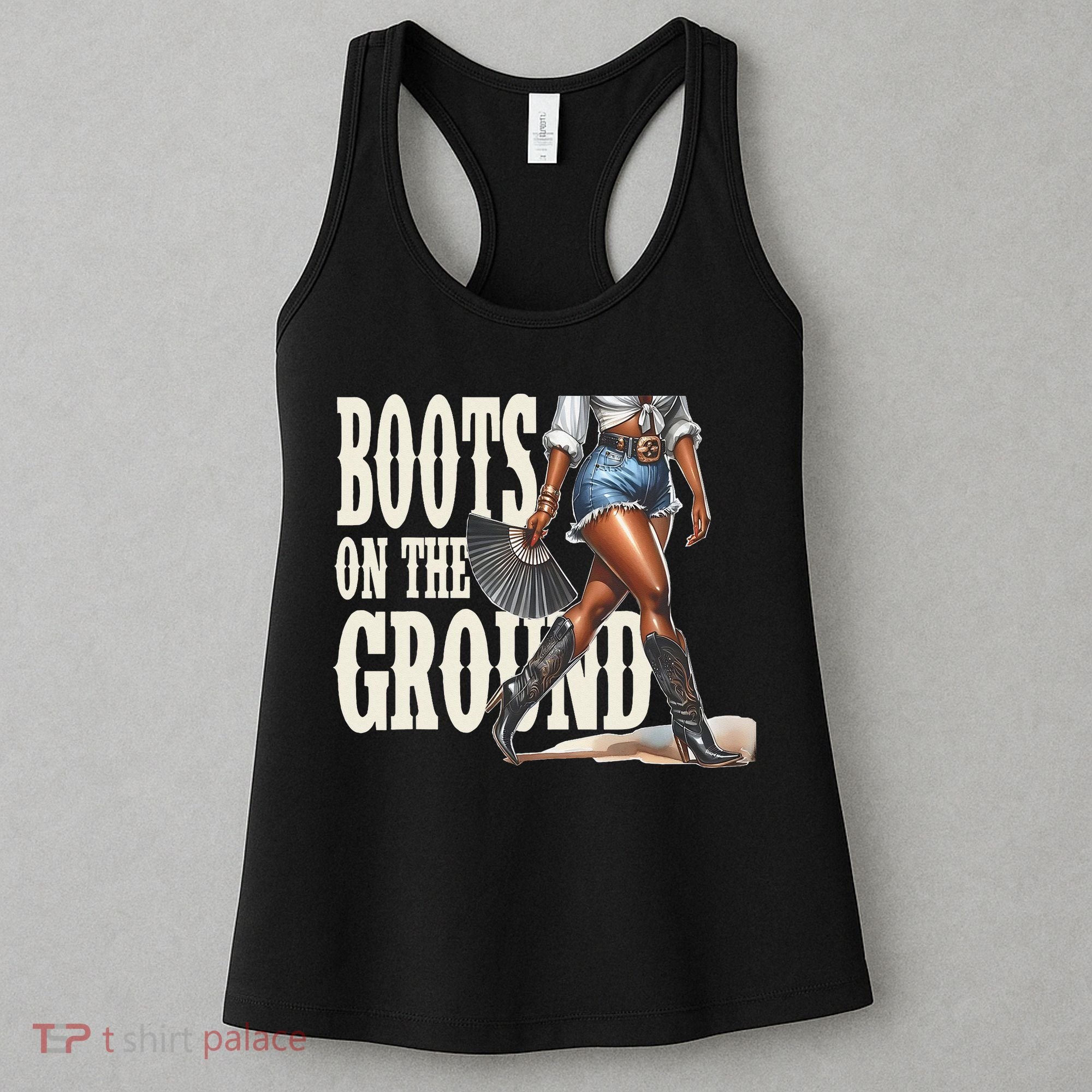 Boots On The Ground Black Cowgirl Melanin Women Gift Women's Tank Top