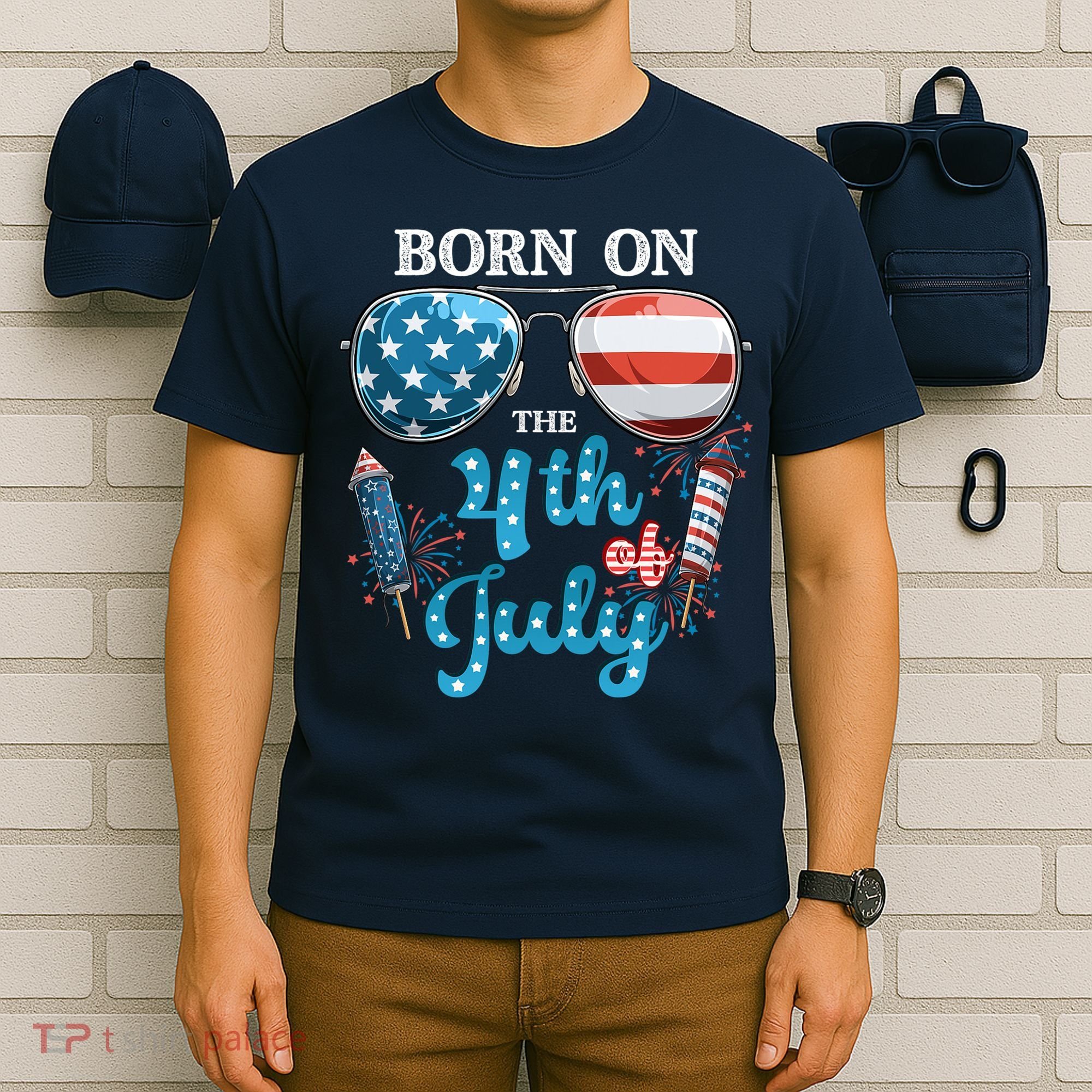 Born On The Fourth Of July 4th Of July Birthday Patriotic T-Shirt