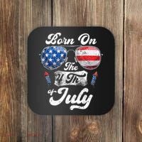Born On The 4th Of July Birthday Independence Day Coaster thumb 0