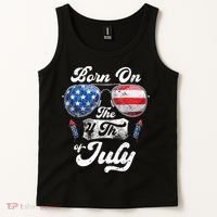 Born On The 4th Of July Birthday Independence Day Tank Top thumb 2