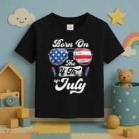 Born On The 4th Of July Birthday Independence Day Toddler T-Shirt thumb 3