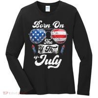 Born On The 4th Of July Birthday Independence Day Women's Long Sleeve Shirt thumb 0