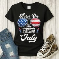 Born On The 4th Of July Birthday Independence Day Women's T-Shirt thumb 3