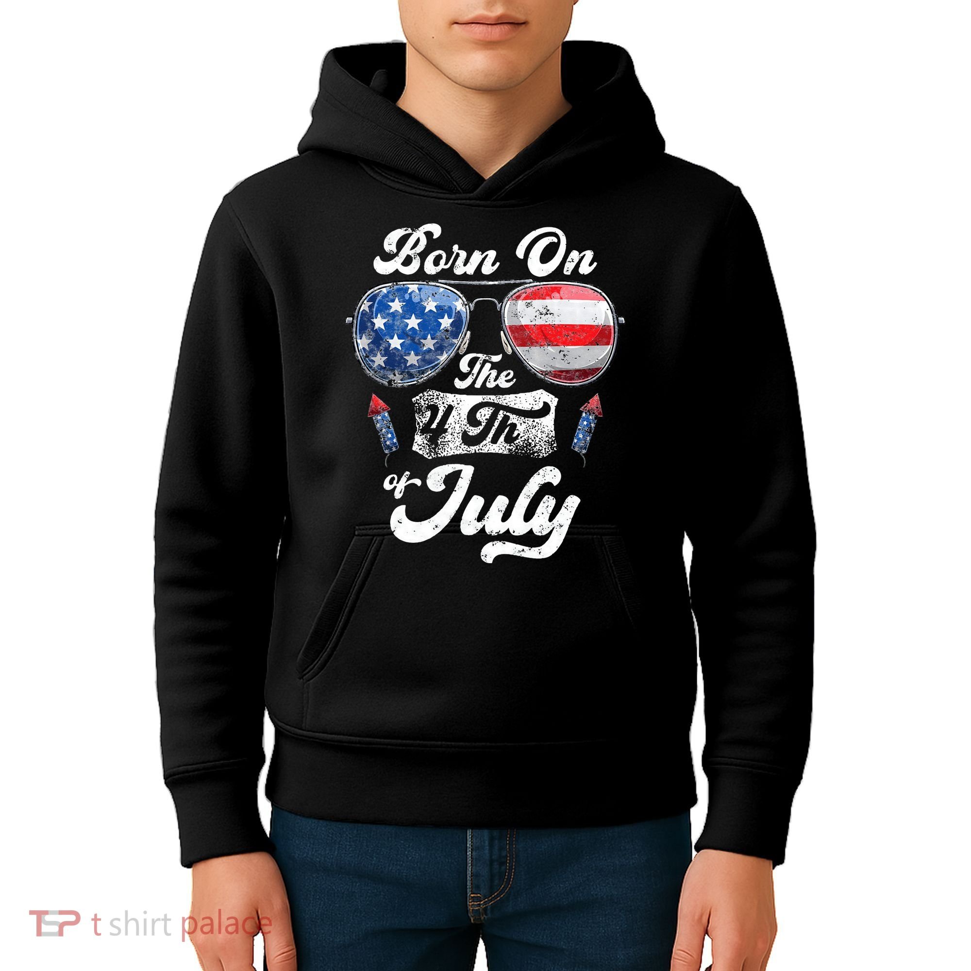 Born On The 4th Of July Birthday Independence Day Kids Hoodie