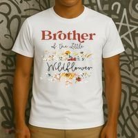 Brother Of The Little Wildflower Birthday Party Baby Shower T-Shirt thumb 3