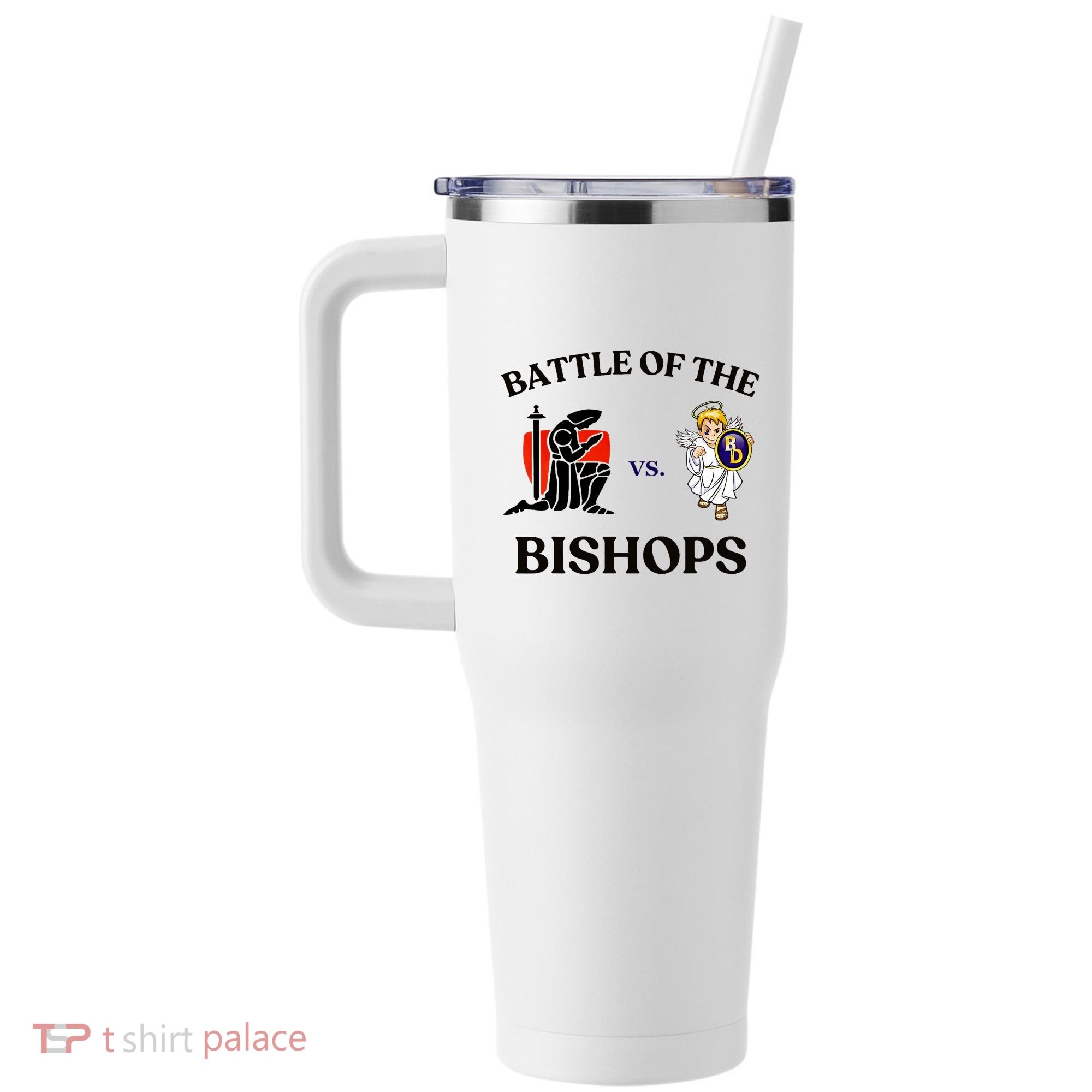Battle Of The Bishops 40oz Vacuum Insulated Stainless Steel Travel Tumbler