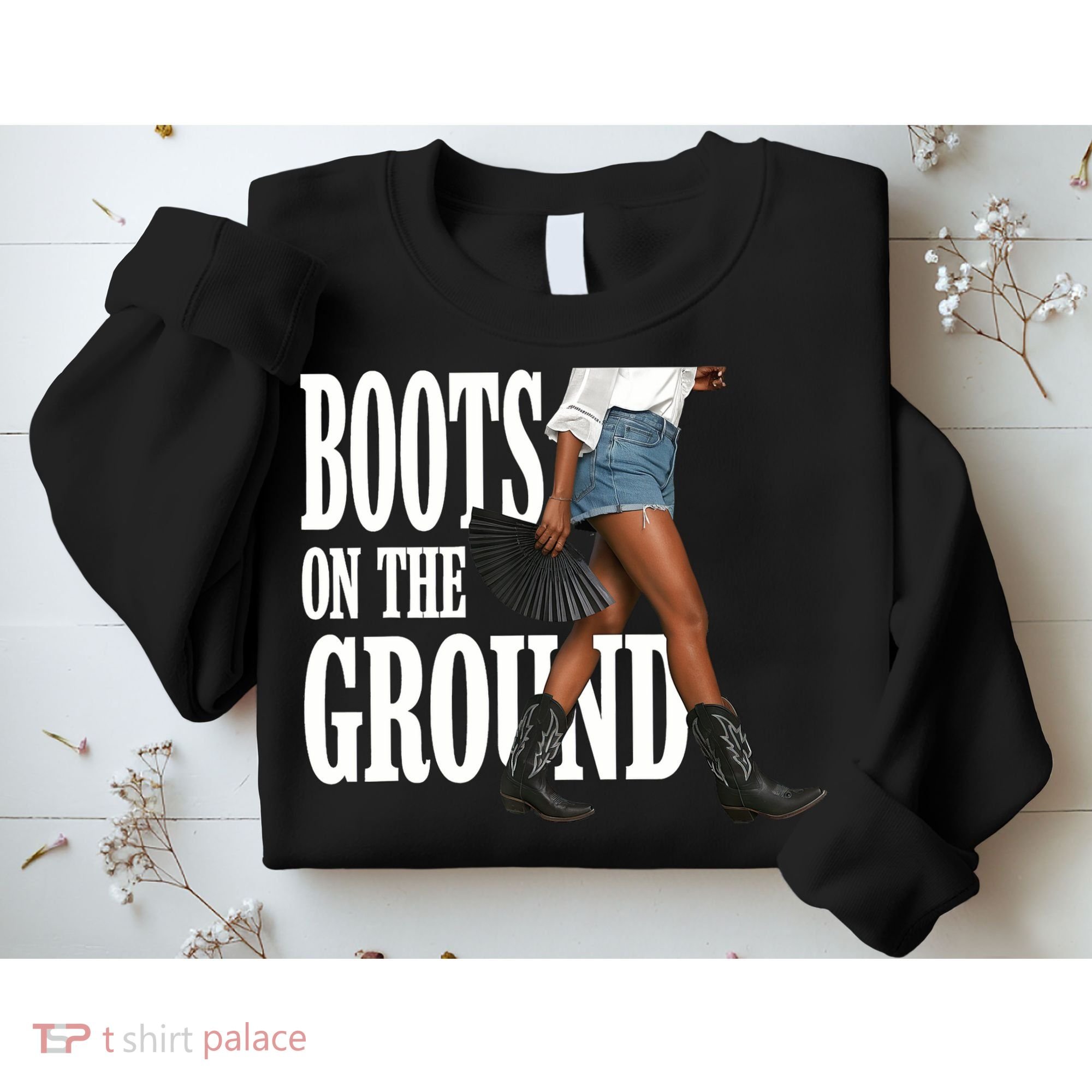 Boots On The Ground  Cowgirl Melanin  Sweatshirt
