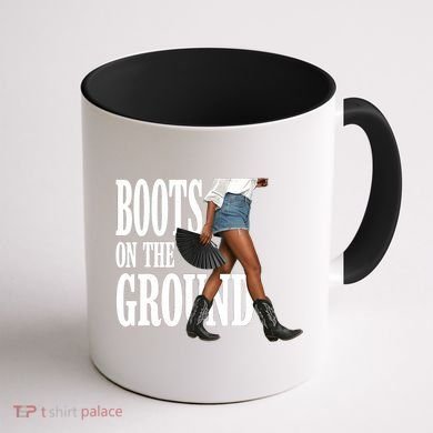 Boots On The Ground  Cowgirl Melanin  Coffee Mug back