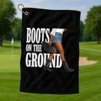 Boots On The Ground  Cowgirl Melanin  Golf Towel thumb 1