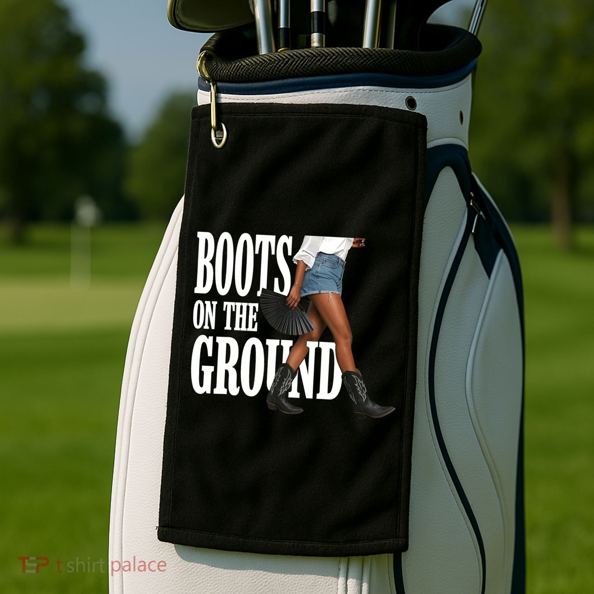 Boots On The Ground  Cowgirl Melanin  Golf Towel