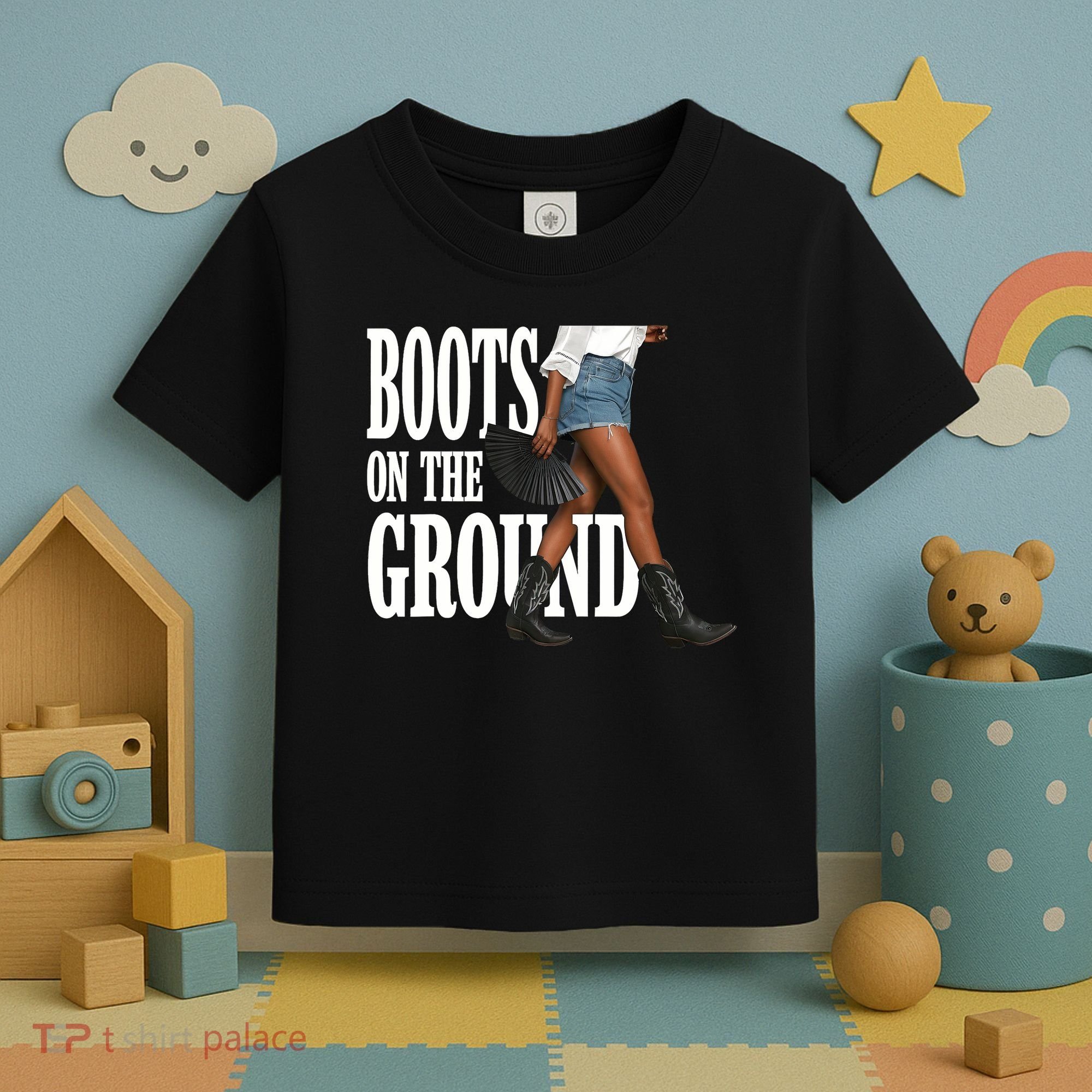 Boots On The Ground  Cowgirl Melanin  Toddler T-Shirt