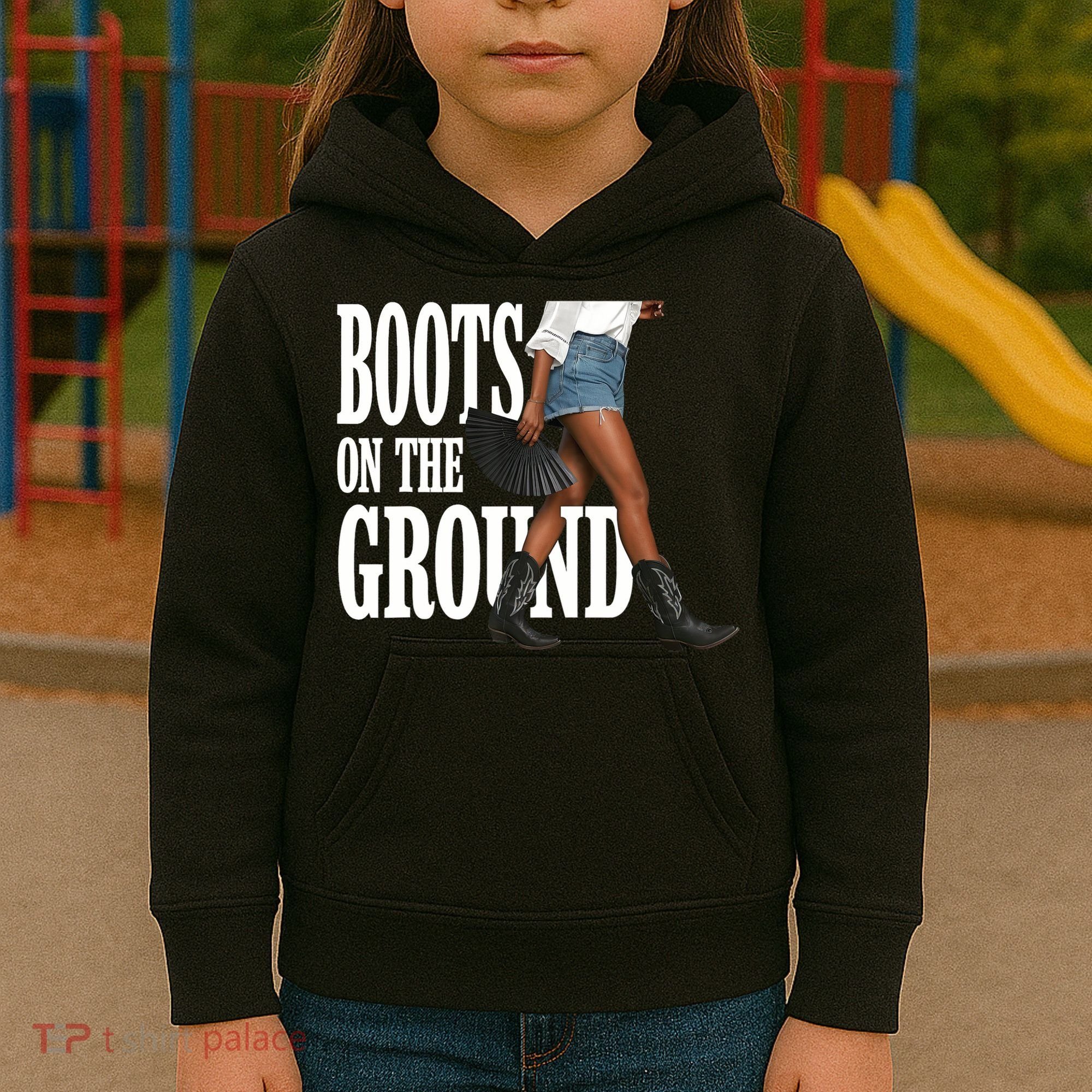Boots On The Ground  Cowgirl Melanin  Kids Hoodie