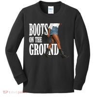 Boots On The Ground  Cowgirl Melanin  Kids Long Sleeve Shirt thumb 0