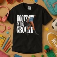 Boots On The Ground  Cowgirl Melanin  Kids T-Shirt thumb 3