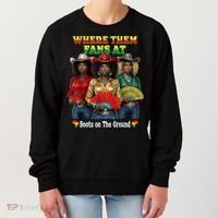 Boots On The Ground Juneteenth Cowgirl Where Them Fans At  Women's Sweatshirt thumb 0