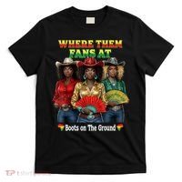 Boots On The Ground Juneteenth Cowgirl Where Them Fans At  T-Shirt thumb 0