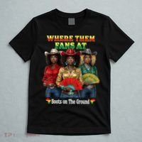 Boots On The Ground Juneteenth Cowgirl Where Them Fans At  T-Shirt thumb 5