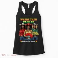 Boots On The Ground Juneteenth Cowgirl Where Them Fans At  Women's Tank Top thumb 0