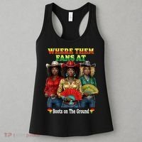 Boots On The Ground Juneteenth Cowgirl Where Them Fans At  Women's Tank Top thumb 3
