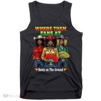 Boots On The Ground Juneteenth Cowgirl Where Them Fans At  Tank Top thumb 0