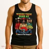 Boots On The Ground Juneteenth Cowgirl Where Them Fans At  Tank Top thumb 3