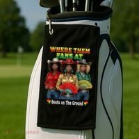 Boots On The Ground Juneteenth Cowgirl Where Them Fans At  Golf Towel thumb 2