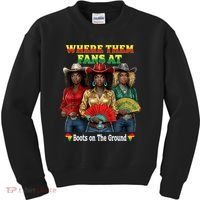 Boots On The Ground Juneteenth Cowgirl Where Them Fans At  Kids Sweatshirt thumb 0