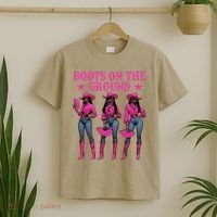 Boots On The Ground Western Southern Melanin Black Cowgirl T-Shirt thumb 2
