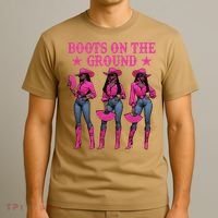 Boots On The Ground Western Southern Melanin Black Cowgirl T-Shirt thumb 3