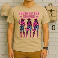 Boots On The Ground Western Southern Melanin Black Cowgirl T-Shirt thumb 6