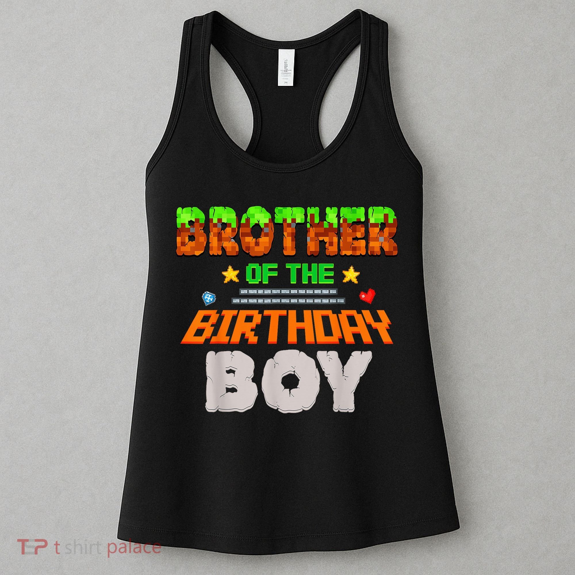 Brother Of The Birthday Boy Video Gamer Pixel Number Women's Tank Top