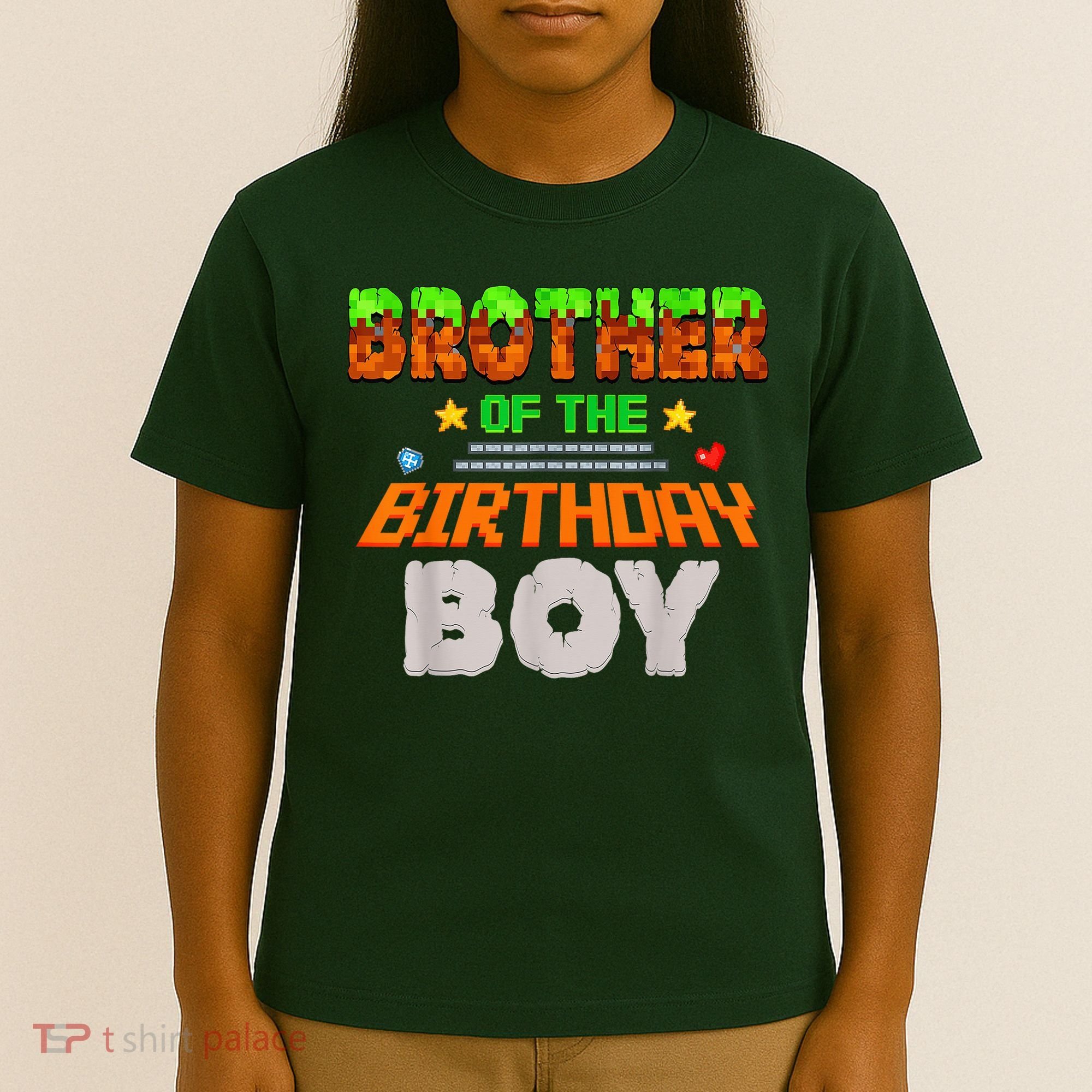 Brother Of The Birthday Boy Video Gamer Pixel Number T-Shirt