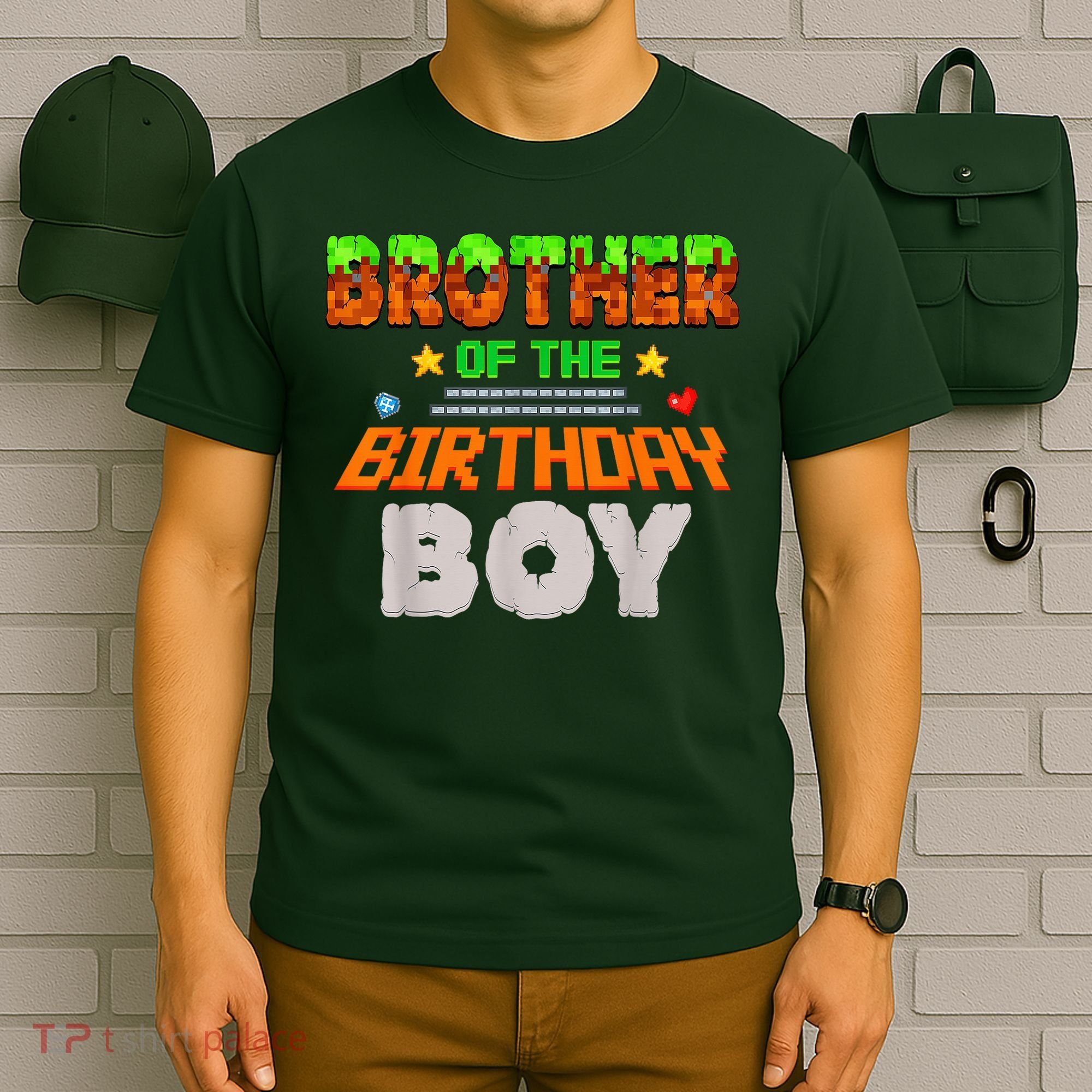 Brother Of The Birthday Boy Video Gamer Pixel Number T-Shirt