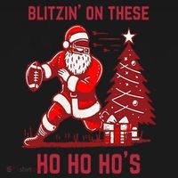 Blitzing On These Ho Ho Ho's Funny Santa Football Christmas  Women's Hoodie thumb 2