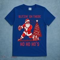 Blitzing On These Ho Ho Ho's Funny Santa Football Christmas  T-Shirt thumb 5