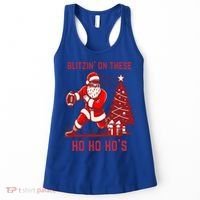 Blitzing On These Ho Ho Ho's Funny Santa Football Christmas  Women's Tank Top thumb 0