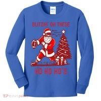 Blitzing On These Ho Ho Ho's Funny Santa Football Christmas  Kids Long Sleeve Shirt thumb 0
