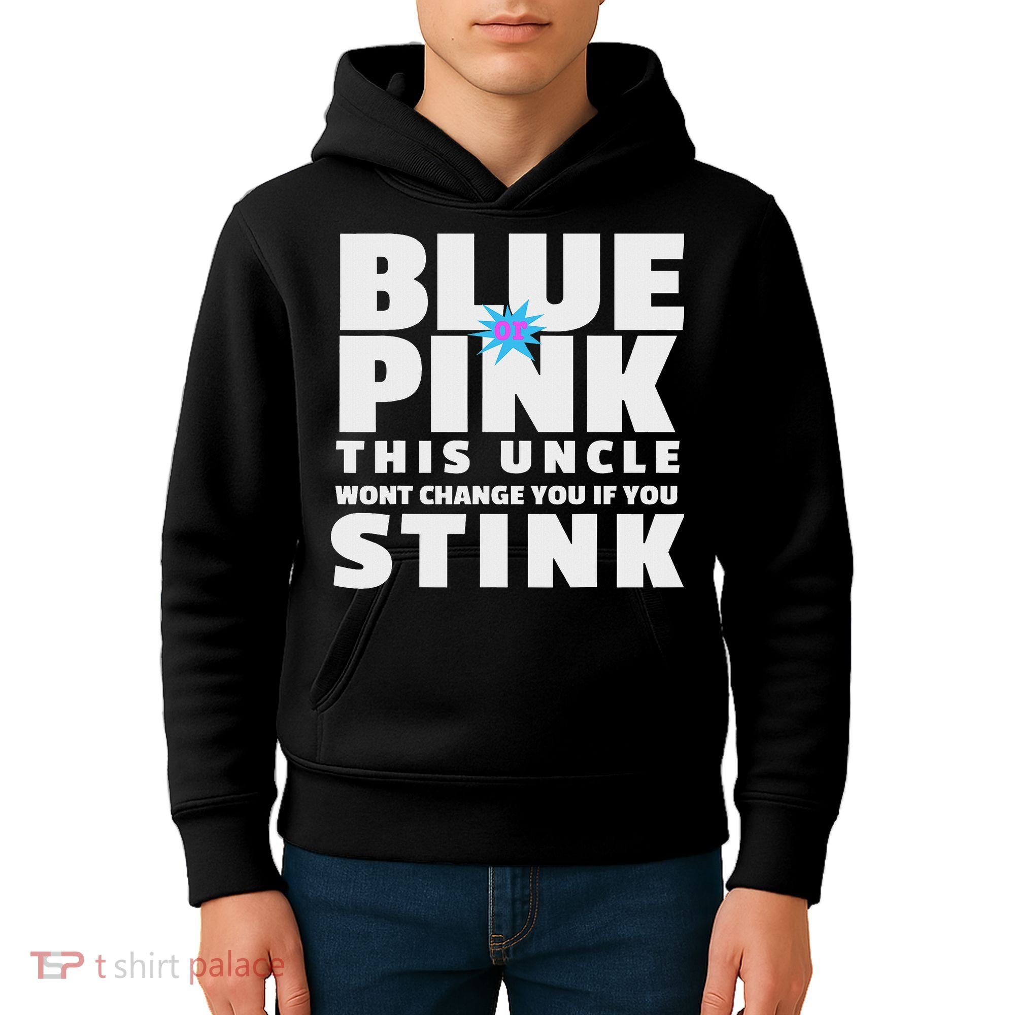 Blue Or This Uncle Wont Change You If You Stink Kids Hoodie