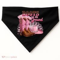 Boots On The Ground, Cowgirl Linedance, Boot Cowboy Western USA-Made Doggie Bandana thumb 0