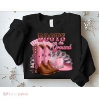 Boots On The Ground, Cowgirl Linedance, Boot Cowboy Western Sweatshirt thumb 2