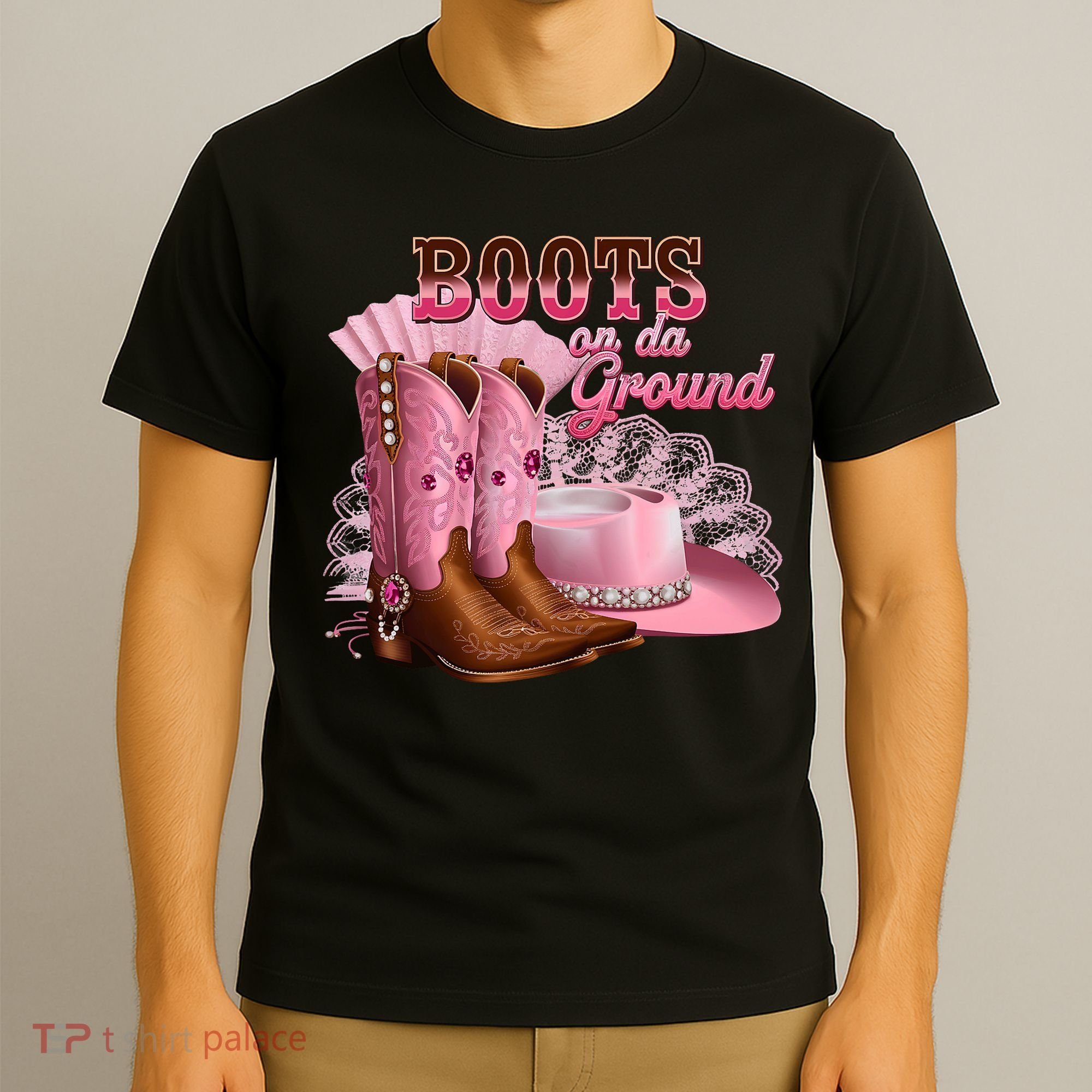 Boots On The Ground, Cowgirl Linedance, Boot Cowboy Western T-Shirt